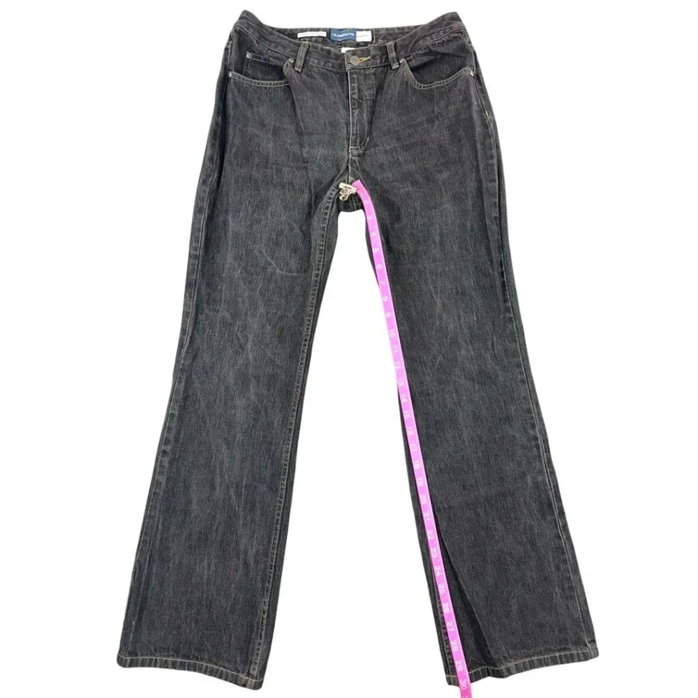 Liz Claiborne Dark Charcoal Washed Straight Leg Jeans